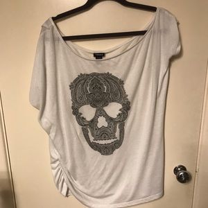 Torrid One-Shoulder Skull Tee